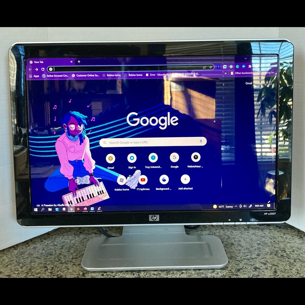 HP W2007 20" Widescreen LCD Monitor Built-in Speakers VGA DVI 1680x1050 RK284AA